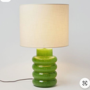 Green Ribbed Ceramic Table Lamp