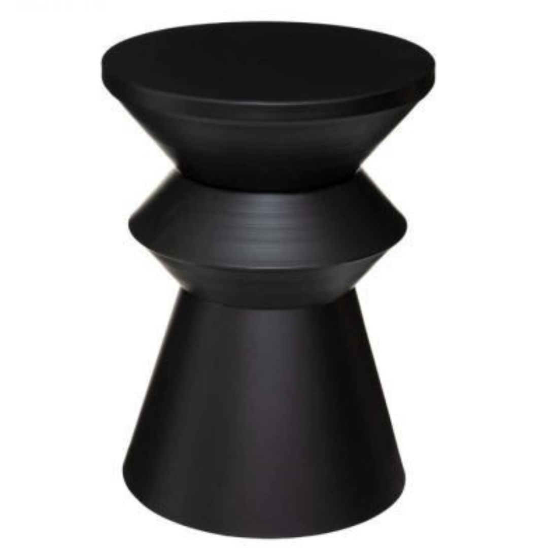 Black Hourglass-Shaped “Designer Iron Stool”