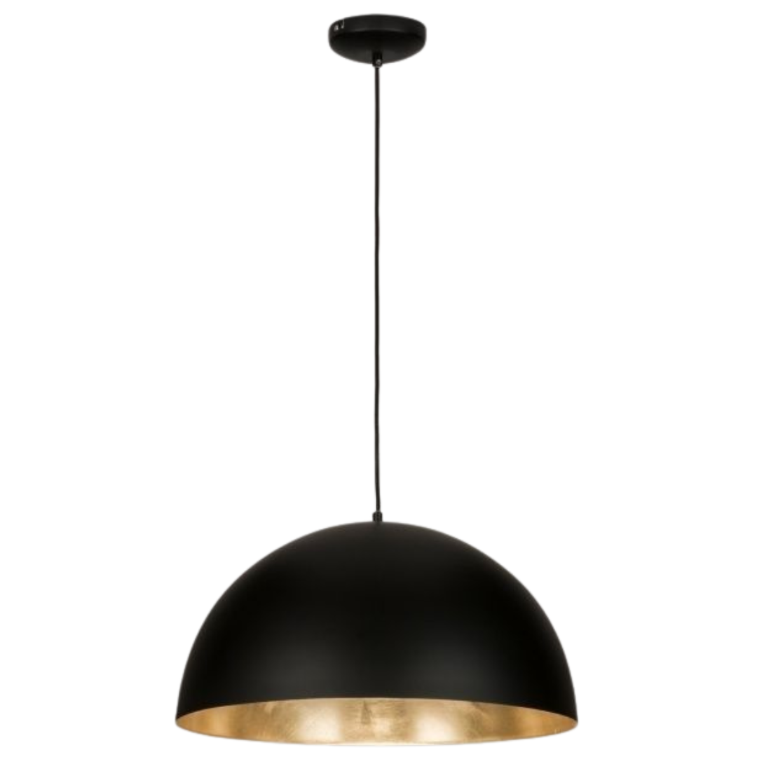 Black & Gold Dome Pendant Hanging Light