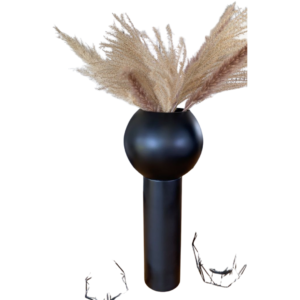 Matte Black Sculptural Floor Vase