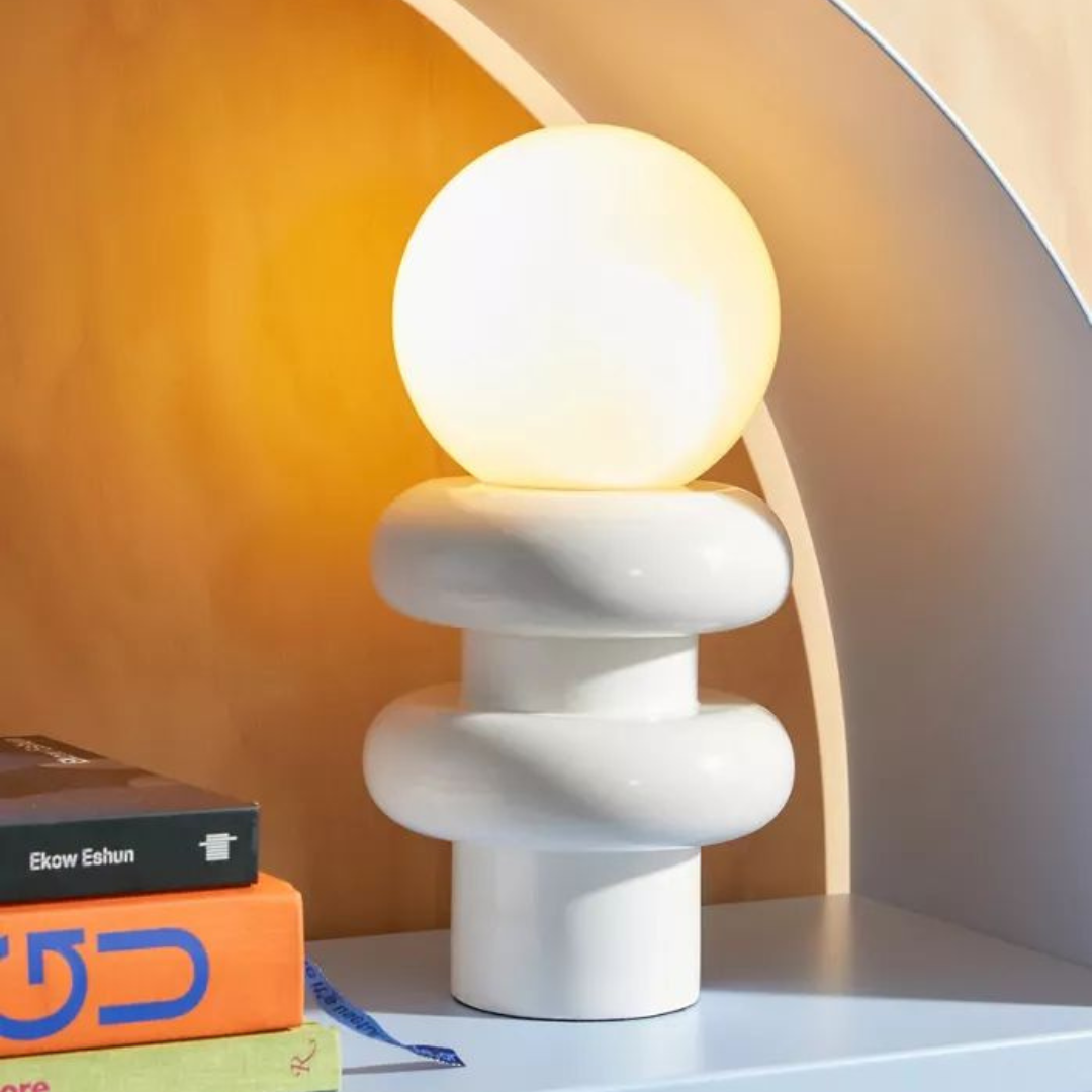 Modern White Sculptural Table Lamp