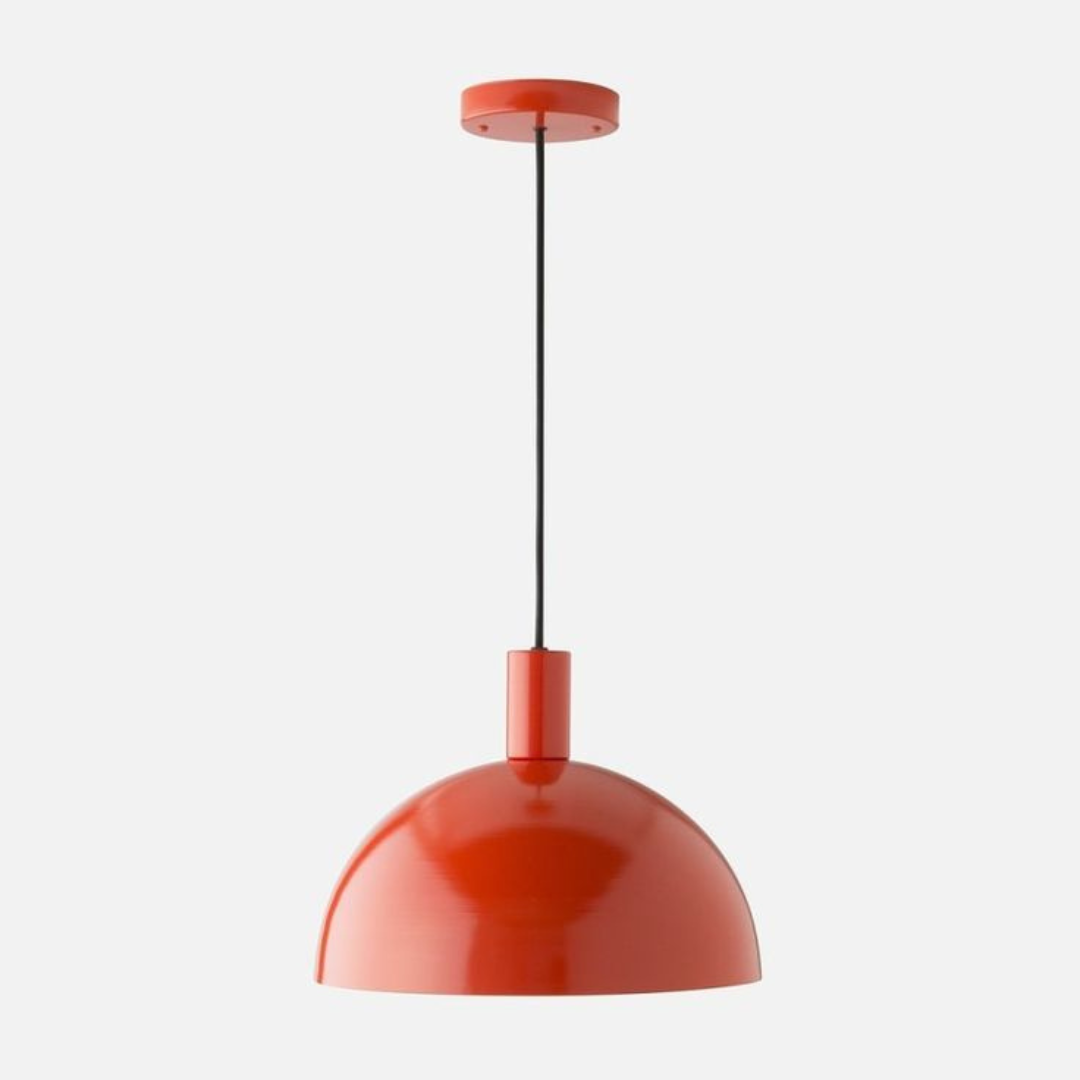 Modern Red Dome Pendant Light