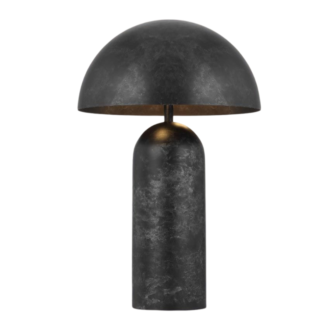 Black Dome Mushroom Table Lamp