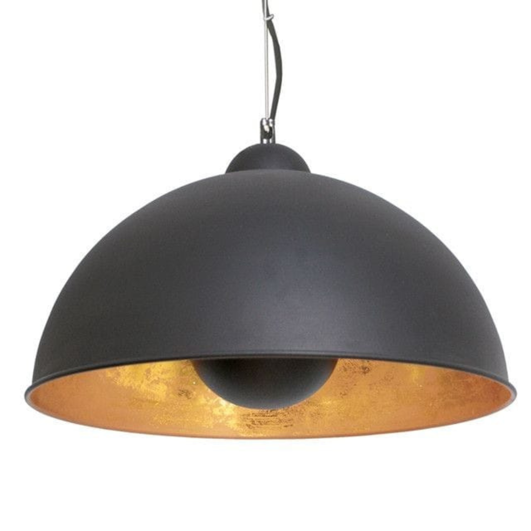 Black & Gold Dome Pendant Light